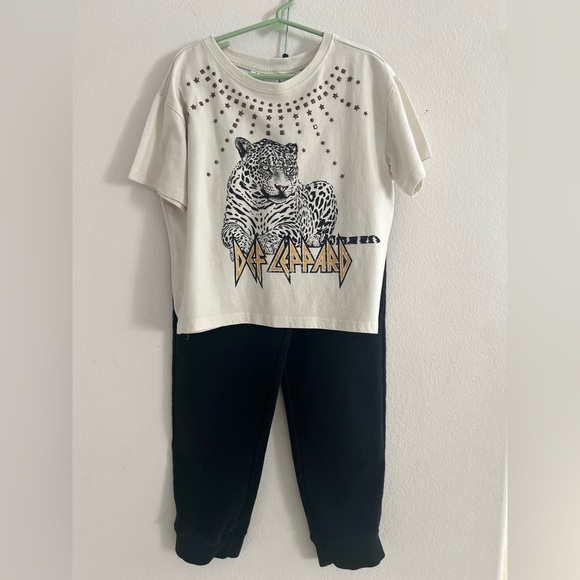 Cat & Jack Other - Def Leppard Graphic Tee and Black Pants Set